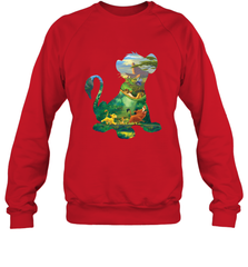Disney Lion King Simba Silhouette Graphic Crewneck Sweatshirt Crewneck Sweatshirt - HorseTee