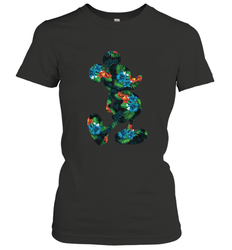Disney Mickey Mouse Floral Silhouette Women's T-Shirt