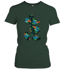 Disney Mickey Mouse Floral Silhouette Women's T-Shirt Women's T-Shirt - HorseTee