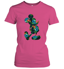 Disney Mickey Mouse Floral Silhouette Women's T-Shirt Women's T-Shirt - HorseTee