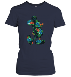 Disney Mickey Mouse Floral Silhouette Women's T-Shirt