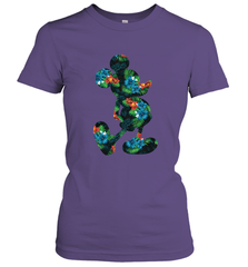 Disney Mickey Mouse Floral Silhouette Women's T-Shirt Women's T-Shirt - HorseTee