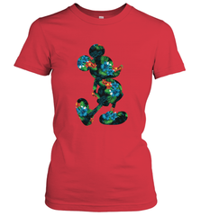 Disney Mickey Mouse Floral Silhouette Women's T-Shirt Women's T-Shirt - HorseTee