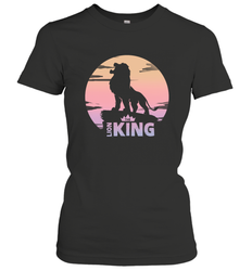 Disney Lion King Simba Crown Logo Gradient Sunset Silhouette Women's T-Shirt