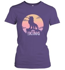 Disney Lion King Simba Crown Logo Gradient Sunset Silhouette Women's T-Shirt Women's T-Shirt - HorseTee