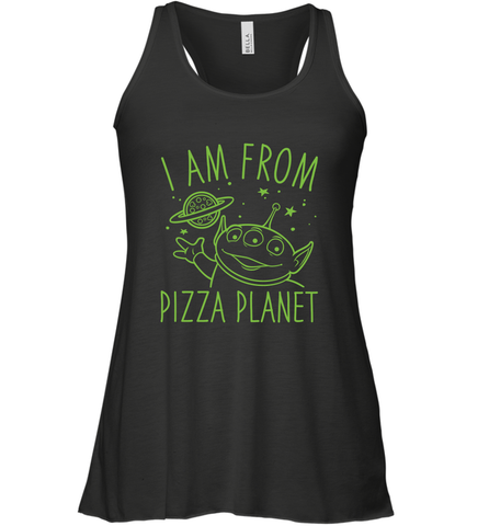 Disney Pixar Toy Story Neon Green Alien Pizza Planet I Am From Pizza Planet Women's Tank Top Women's Tank Top / Black / XS Women's Tank Top - HorseTee