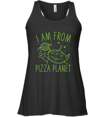 Disney Pixar Toy Story Neon Green Alien Pizza Planet I Am From Pizza Planet Women's Tank Top Women's Tank Top - HorseTee