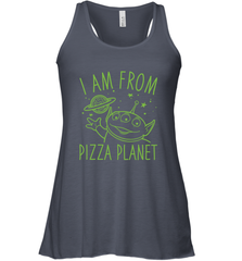 Disney Pixar Toy Story Neon Green Alien Pizza Planet I Am From Pizza Planet Women's Tank Top Women's Tank Top - HorseTee