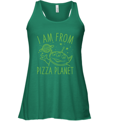 Disney Pixar Toy Story Neon Green Alien Pizza Planet I Am From Pizza Planet Women's Tank Top Women's Tank Top - HorseTee