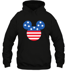 Disney Mickey Mouse Head America Flag Hooded Sweatshirt