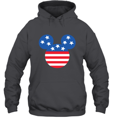 Disney Mickey Mouse Head America Flag Hooded Sweatshirt Hooded Sweatshirt - HorseTee