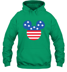 Disney Mickey Mouse Head America Flag Hooded Sweatshirt Hooded Sweatshirt - HorseTee