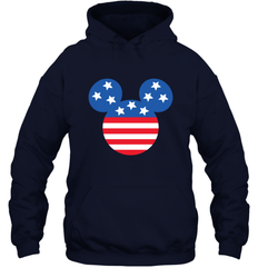 Disney Mickey Mouse Head America Flag Hooded Sweatshirt