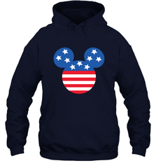 Disney Mickey Mouse Head America Flag Hooded Sweatshirt Hooded Sweatshirt - HorseTee