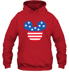 Disney Mickey Mouse Head America Flag Hooded Sweatshirt Hooded Sweatshirt - HorseTee