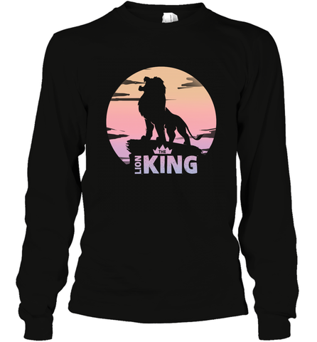 Disney Lion King Simba Crown Logo Gradient Sunset Silhouette Long Sleeve T-Shirt Long Sleeve T-Shirt / Black / S Long Sleeve T-Shirt - HorseTee