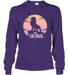 Disney Lion King Simba Crown Logo Gradient Sunset Silhouette Long Sleeve T-Shirt Long Sleeve T-Shirt - HorseTee