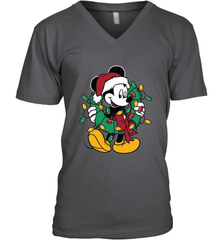 Disney Mickey Mouse Christmas Lights Men's V-Neck T-Shirt Men's V-Neck T-Shirt - HorseTee