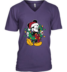 Disney Mickey Mouse Christmas Lights Men's V-Neck T-Shirt Men's V-Neck T-Shirt - HorseTee