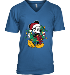 Disney Mickey Mouse Christmas Lights Men's V-Neck T-Shirt Men's V-Neck T-Shirt - HorseTee