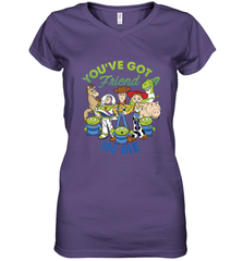 Disney Pixar Toy Story Cartoon You Have Got A Friend In Me Women's V-Neck T-Shirt Women's V-Neck T-Shirt - HorseTee