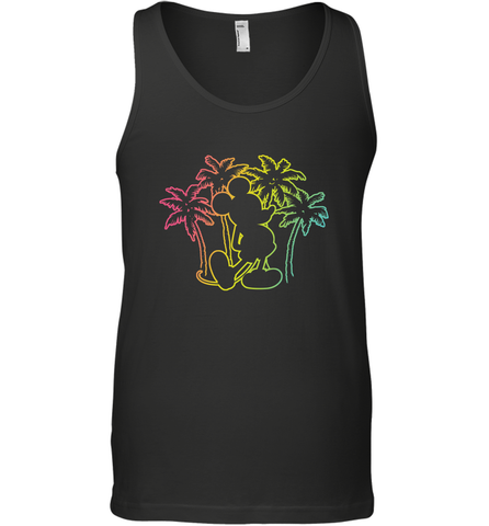 Disney Mickey Mouse Silhouette Palm Trees Men's Tank Top Men's Tank Top / Black / XS Men's Tank Top - HorseTee