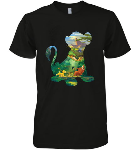 Disney Lion King Simba Silhouette Graphic Men's Premium T-Shirt Men's Premium T-Shirt / Black / XS Men's Premium T-Shirt - HorseTee
