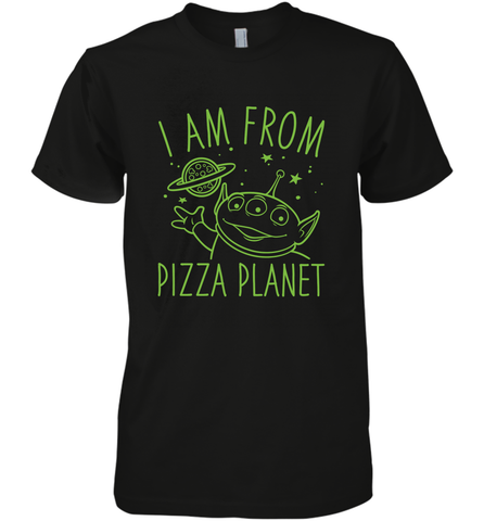 Disney Pixar Toy Story Neon Green Alien Pizza Planet I Am From Pizza Planet Men's Premium T-Shirt Men's Premium T-Shirt / Black / XS Men's Premium T-Shirt - HorseTee