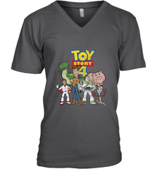 Disney Pixar Toy Story 4 Main Cast Movie Logo Poster Men's V-Neck T-Shirt Men's V-Neck T-Shirt - HorseTee
