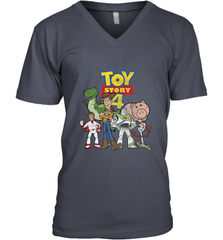 Disney Pixar Toy Story 4 Main Cast Movie Logo Poster Men's V-Neck T-Shirt Men's V-Neck T-Shirt - HorseTee