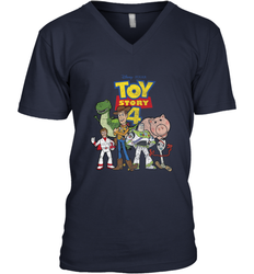 Disney Pixar Toy Story 4 Main Cast Movie Logo Poster Men's V-Neck T-Shirt