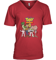 Disney Pixar Toy Story 4 Main Cast Movie Logo Poster Men's V-Neck T-Shirt Men's V-Neck T-Shirt - HorseTee