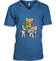 Disney Pixar Toy Story 4 Main Cast Movie Logo Poster Men's V-Neck T-Shirt Men's V-Neck T-Shirt - HorseTee