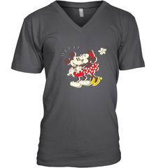 Disney Vintage Mickey Minnie Mouse Kiss  Funny Mickey Mouse Men's V-Neck T-Shirt Men's V-Neck T-Shirt - HorseTee