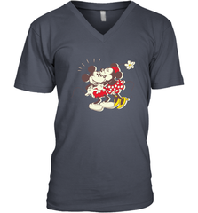 Disney Vintage Mickey Minnie Mouse Kiss  Funny Mickey Mouse Men's V-Neck T-Shirt Men's V-Neck T-Shirt - HorseTee