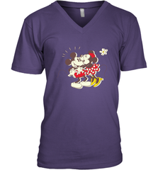 Disney Vintage Mickey Minnie Mouse Kiss  Funny Mickey Mouse Men's V-Neck T-Shirt Men's V-Neck T-Shirt - HorseTee