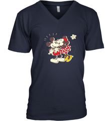 Disney Vintage Mickey Minnie Mouse Kiss  Funny Mickey Mouse Men's V-Neck T-Shirt Men's V-Neck T-Shirt - HorseTee