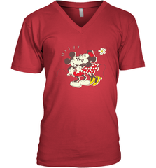 Disney Vintage Mickey Minnie Mouse Kiss  Funny Mickey Mouse Men's V-Neck T-Shirt Men's V-Neck T-Shirt - HorseTee