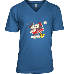 Disney Vintage Mickey Minnie Mouse Kiss  Funny Mickey Mouse Men's V-Neck T-Shirt Men's V-Neck T-Shirt - HorseTee