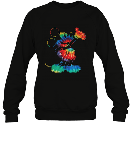 Disney Tie Dye Mickey Mouse Crewneck Sweatshirt Crewneck Sweatshirt / Black / S Crewneck Sweatshirt - HorseTee