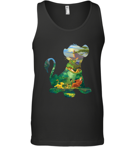 Disney Lion King Simba Silhouette Graphic Men's Tank Top Men's Tank Top / Black / XS Men's Tank Top - HorseTee