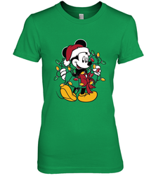 Disney Mickey Mouse Christmas Lights Women's Premium T-Shirt