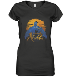 Disney Aladdin Live Action Genie Aladdin Sunset Silhouette Women's V-Neck T-Shirt