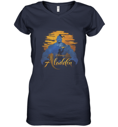 Disney Aladdin Live Action Genie Aladdin Sunset Silhouette Women's V-Neck T-Shirt