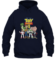 Disney Pixar Toy Story 4 Main Cast Movie Logo Poster Hooded Sweatshirt