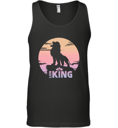 Disney Lion King Simba Crown Logo Gradient Sunset Silhouette Men's Tank Top