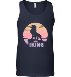Disney Lion King Simba Crown Logo Gradient Sunset Silhouette Men's Tank Top