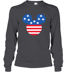 Disney Mickey Mouse Head America Flag Long Sleeve T-Shirt Long Sleeve T-Shirt - HorseTee