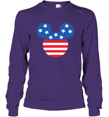 Disney Mickey Mouse Head America Flag Long Sleeve T-Shirt Long Sleeve T-Shirt - HorseTee