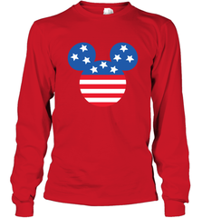 Disney Mickey Mouse Head America Flag Long Sleeve T-Shirt Long Sleeve T-Shirt - HorseTee